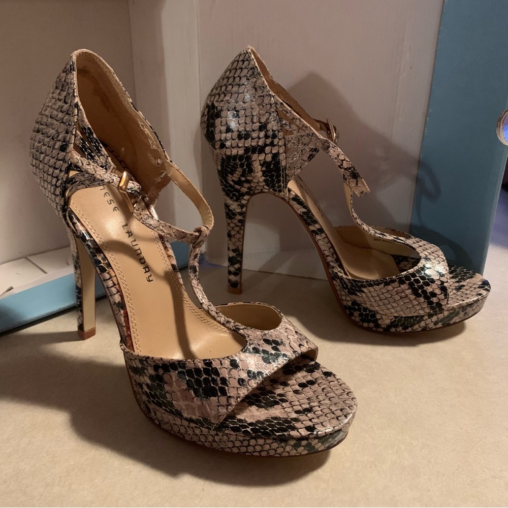 Chinese laundry snakeskin stiletto